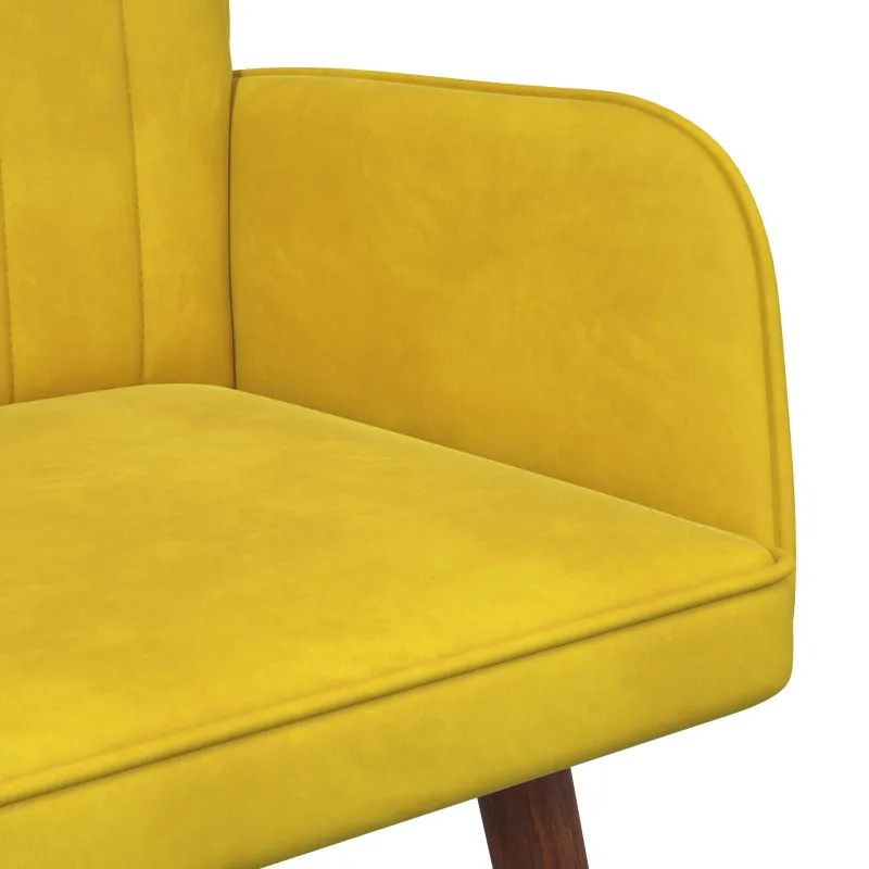 Dvitaškė sofa Geltona 115 x 61 x 87 cm Aksomas