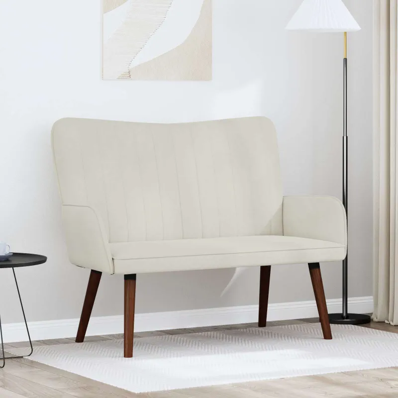 Dvitaškė sofa Kreminė 115 x 61 x 87 cm Aksomas