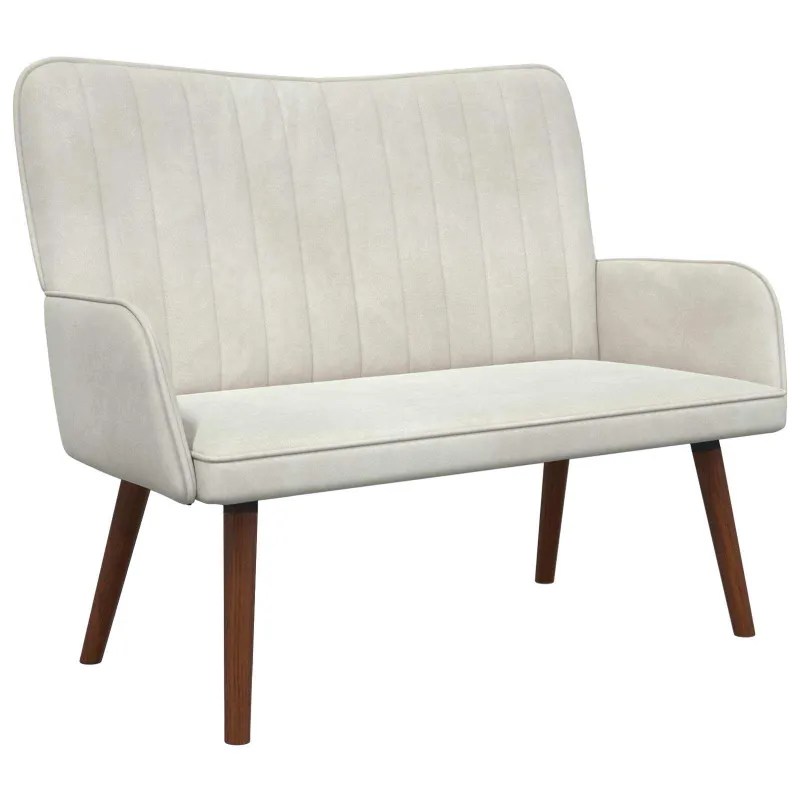 Dvitaškė sofa Kreminė 115 x 61 x 87 cm Aksomas