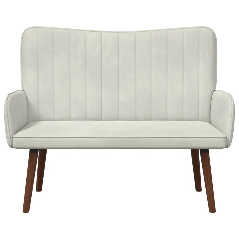 Dvitaškė sofa Kreminė 115 x 61 x 87 cm Aksomas