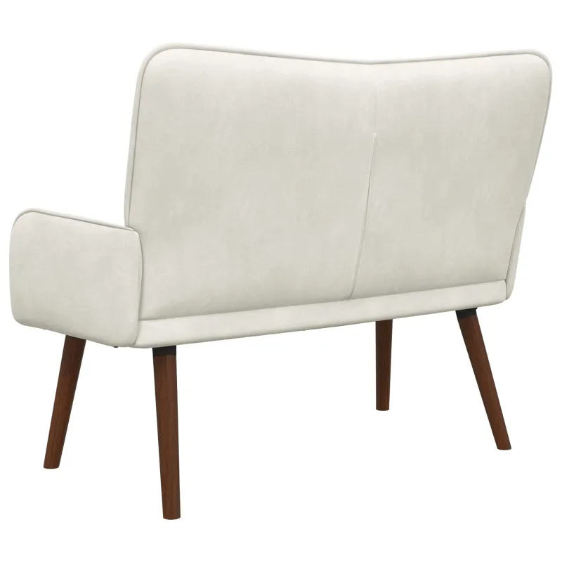 Dvitaškė sofa Kreminė 115 x 61 x 87 cm Aksomas