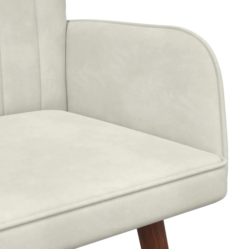 Dvitaškė sofa Kreminė 115 x 61 x 87 cm Aksomas