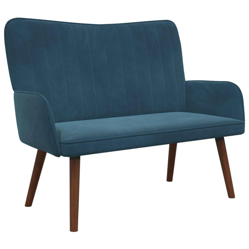 Dvitaškė sofa Mėlyna 115 x 61 x 87 cm Aksomas