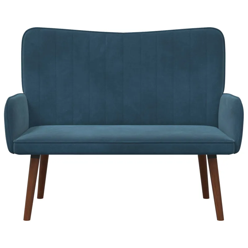 Dvitaškė sofa Mėlyna 115 x 61 x 87 cm Aksomas