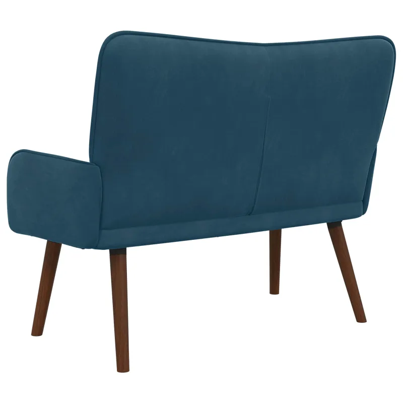 Dvitaškė sofa Mėlyna 115 x 61 x 87 cm Aksomas