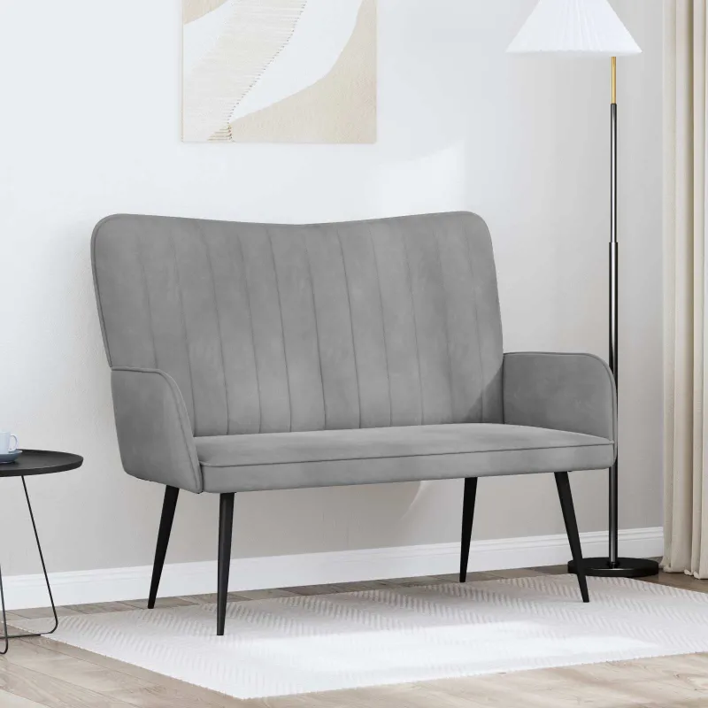 Dvitaškė sofa Šviesiai pilka 115 x 61 x 87 cm Aksomas
