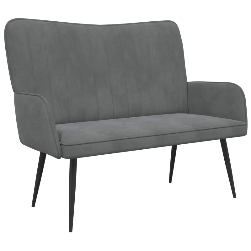 Dvitaškė sofa Tamsiai pilka 115 x 61 x 87 cm Aksomas