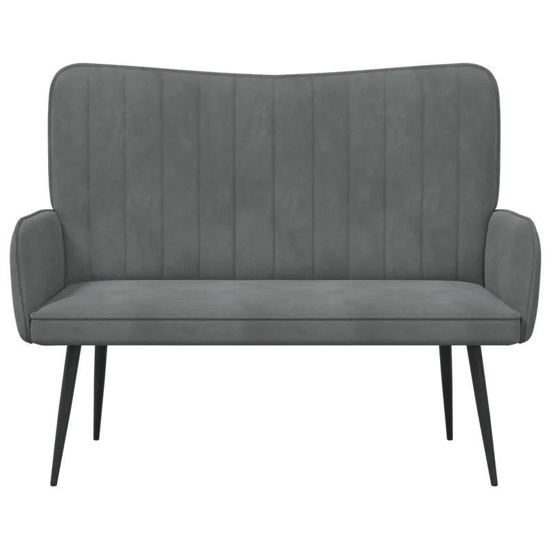 Dvitaškė sofa Tamsiai pilka 115 x 61 x 87 cm Aksomas