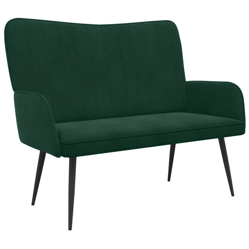 Dvitaškė sofa Tamsiai žalia 115 x 61 x 87 cm Aksomas