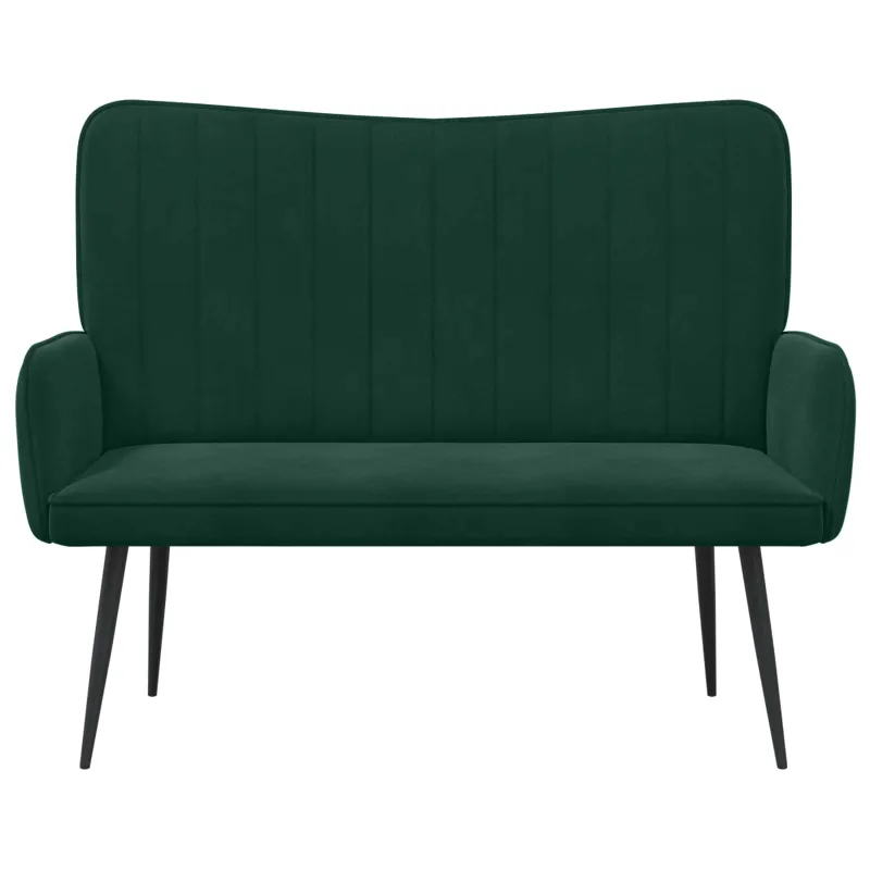 Dvitaškė sofa Tamsiai žalia 115 x 61 x 87 cm Aksomas