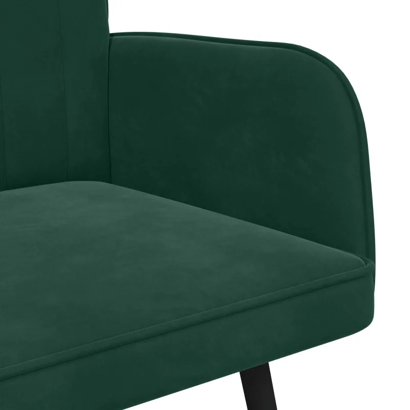 Dvitaškė sofa Tamsiai žalia 115 x 61 x 87 cm Aksomas