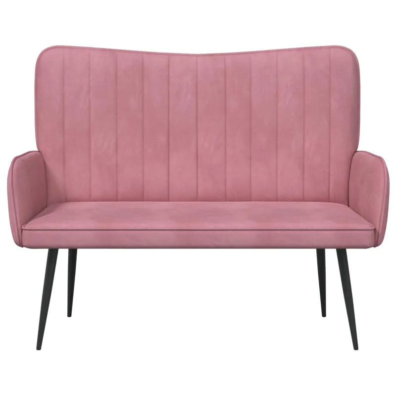 Dvitaškė sofa Rožinė 115 x 61 x 87 cm Aksomas