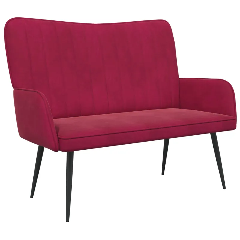 Dvitaškė sofa Vyno raudona 115 x 61 x 87 cm Aksomas