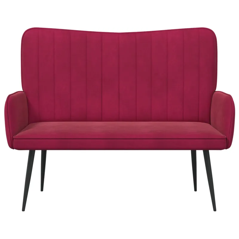 Dvitaškė sofa Vyno raudona 115 x 61 x 87 cm Aksomas