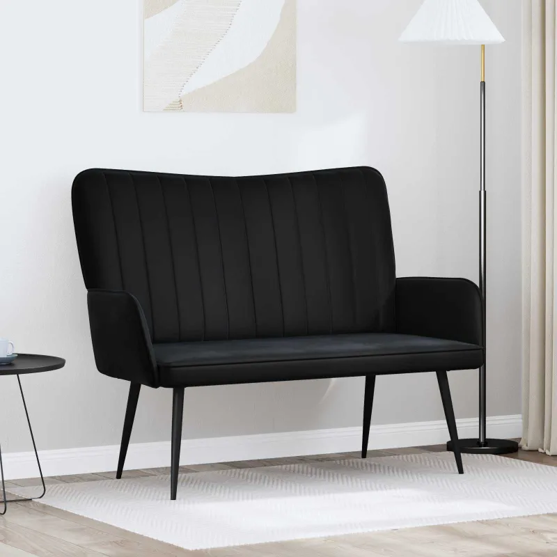 Dvitaškė sofa Juoda 115 x 61 x 87 cm Aksomas