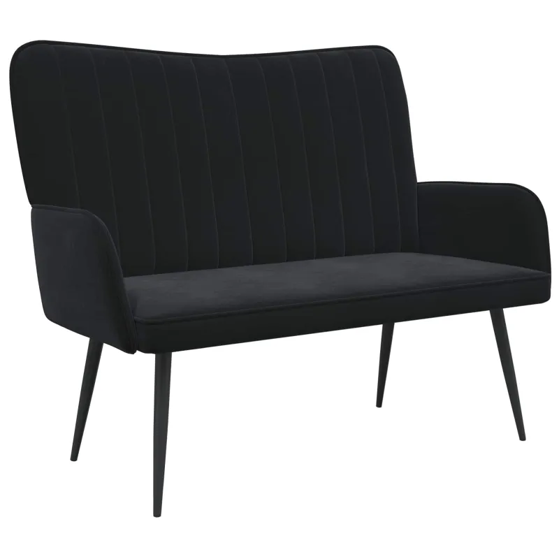 Dvitaškė sofa Juoda 115 x 61 x 87 cm Aksomas