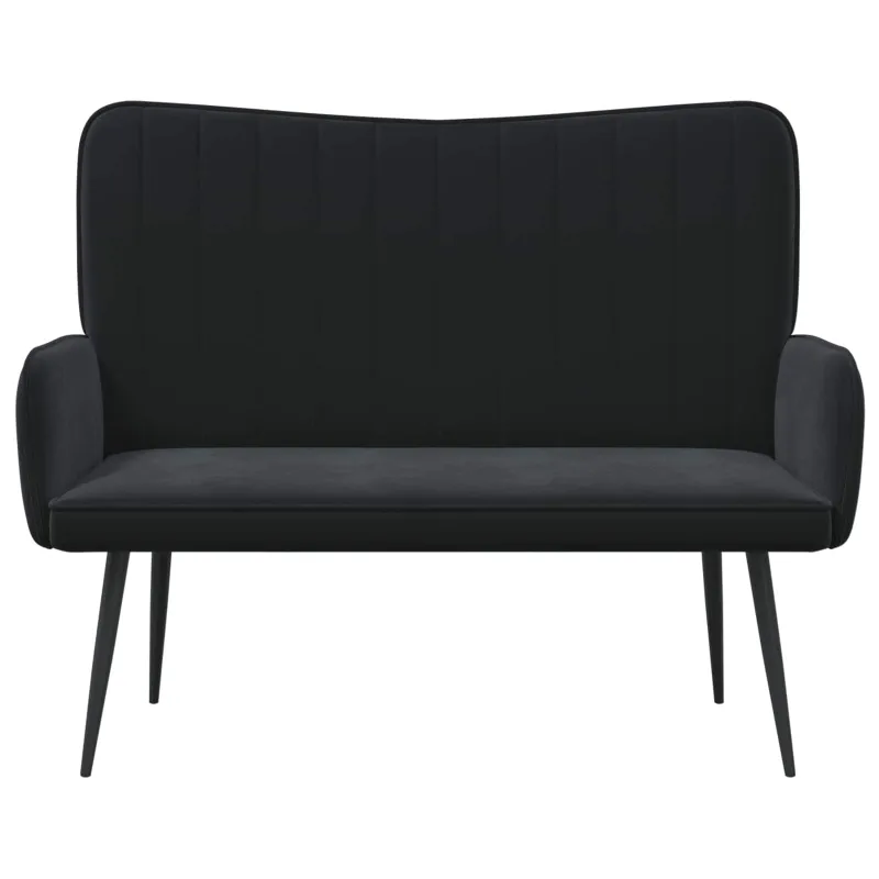 Dvitaškė sofa Juoda 115 x 61 x 87 cm Aksomas