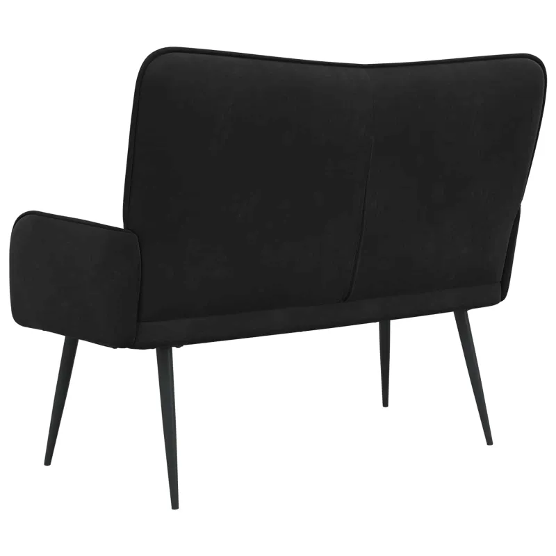 Dvitaškė sofa Juoda 115 x 61 x 87 cm Aksomas