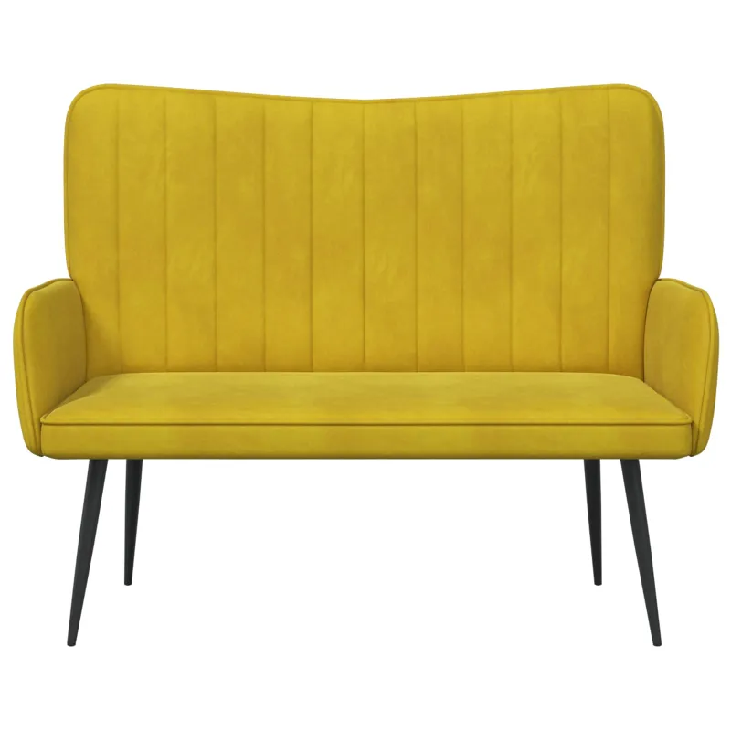 Dvitaškė sofa Geltona 115 x 61 x 87 cm Aksomas