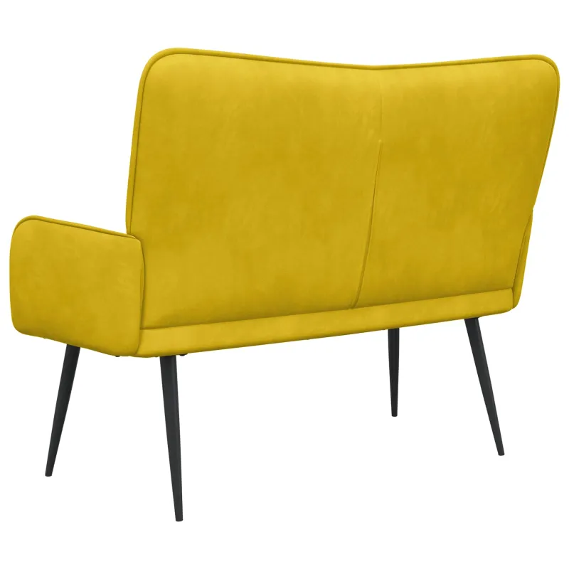 Dvitaškė sofa Geltona 115 x 61 x 87 cm Aksomas