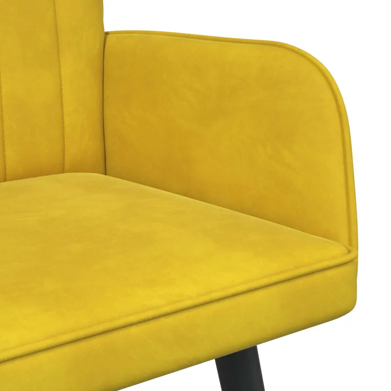 Dvitaškė sofa Geltona 115 x 61 x 87 cm Aksomas