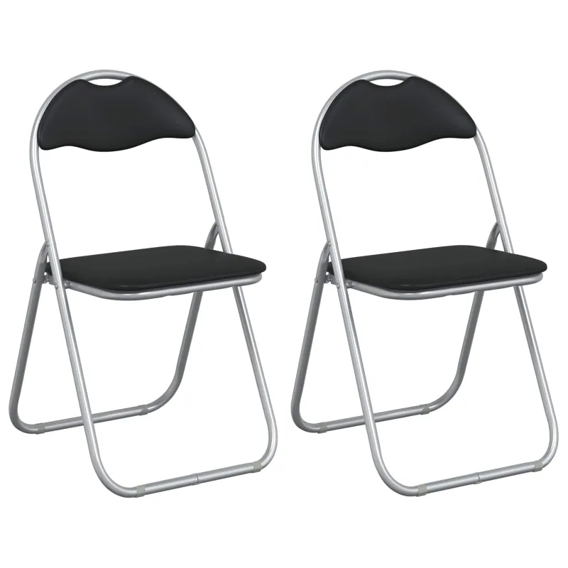 Sulankstoma kėdė 2 pcs Juoda ir pilka 48 x 43,5 x 81 cm
