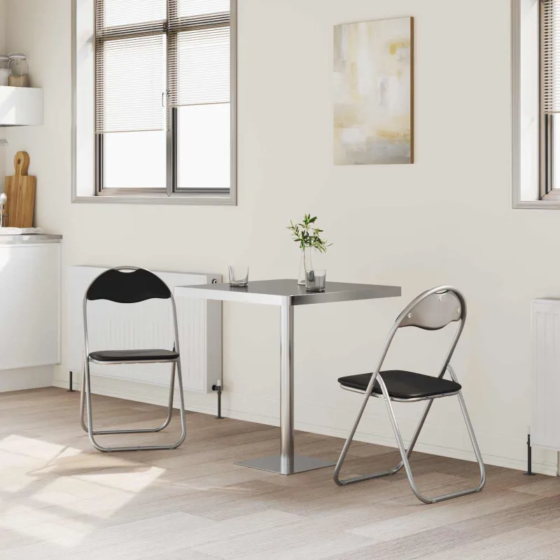 Sulankstoma kėdė 2 pcs Juoda ir pilka 48 x 43,5 x 81 cm