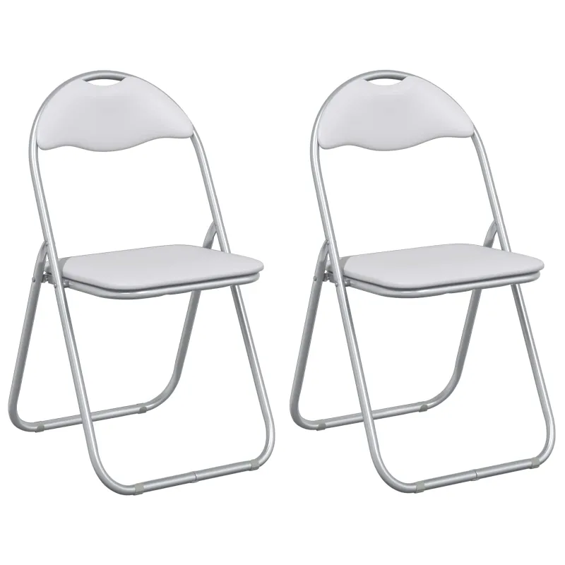 Sulankstoma kėdė 2 pcs Balta ir pilka 48 x 43,5 x 81 cm