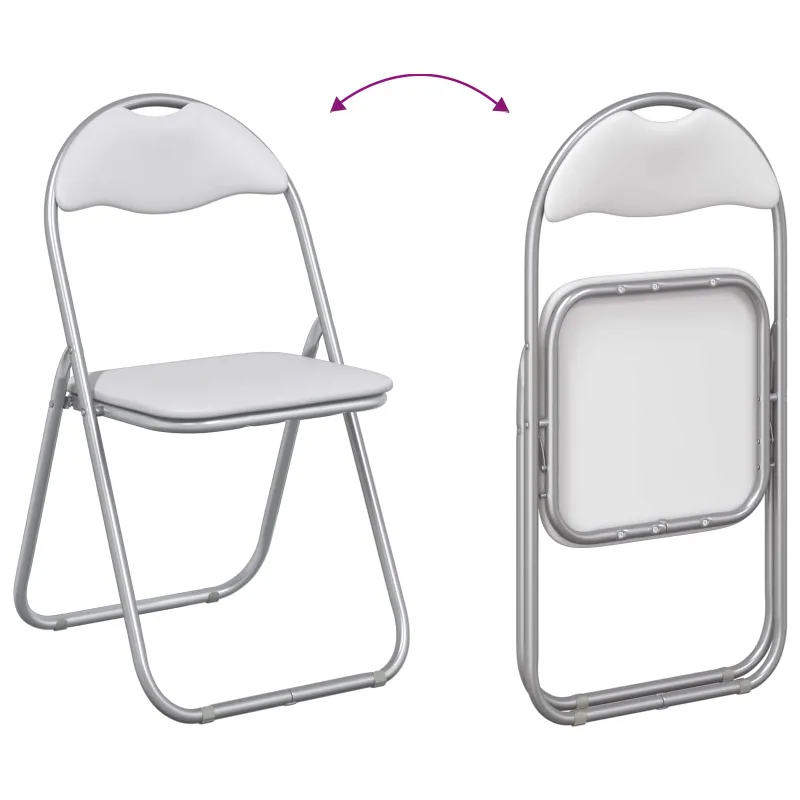 Sulankstoma kėdė 2 pcs Balta ir pilka 48 x 43,5 x 81 cm