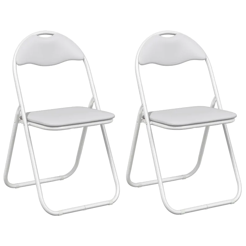 Sulankstoma kėdė 2 pcs Balta ir pilka 48 x 43,5 x 81 cm