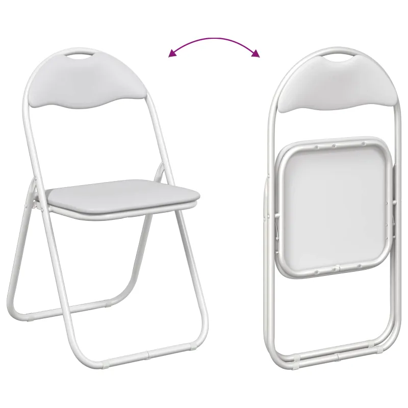 Sulankstoma kėdė 2 pcs Balta ir pilka 48 x 43,5 x 81 cm