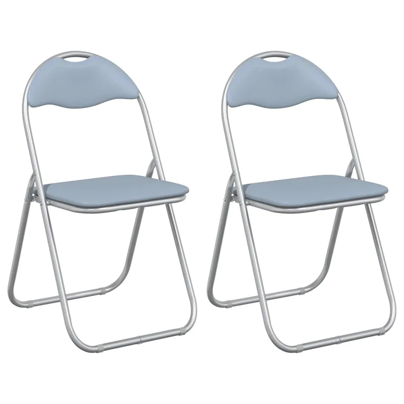 Sulankstoma kėdė 2 pcs Pilka 48 x 43,5 x 81 cm Dirbtinė oda