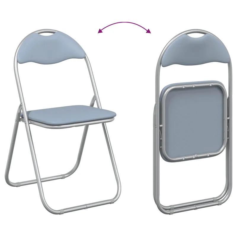 Sulankstoma kėdė 2 pcs Pilka 48 x 43,5 x 81 cm Dirbtinė oda