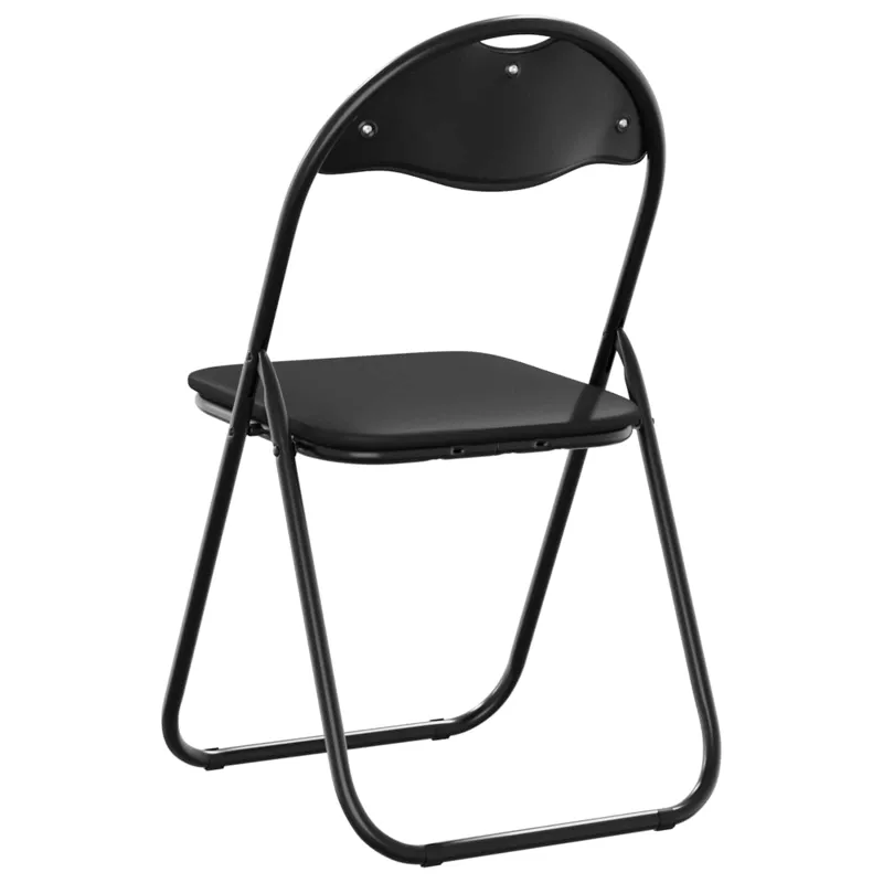 Sulankstoma kėdė 2 pcs Juodas 48 x 43,5 x 81 cm Dirbtinė oda