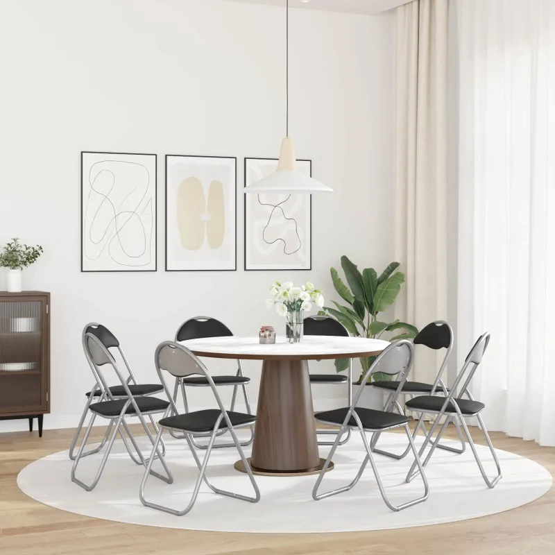 Sulankstoma kėdė 8 pcs Juoda ir pilka 48 x 43,5 x 81 cm