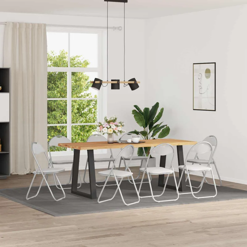 Sulankstoma kėdė 8 pcs Balta ir pilka 48 x 43,5 x 81 cm