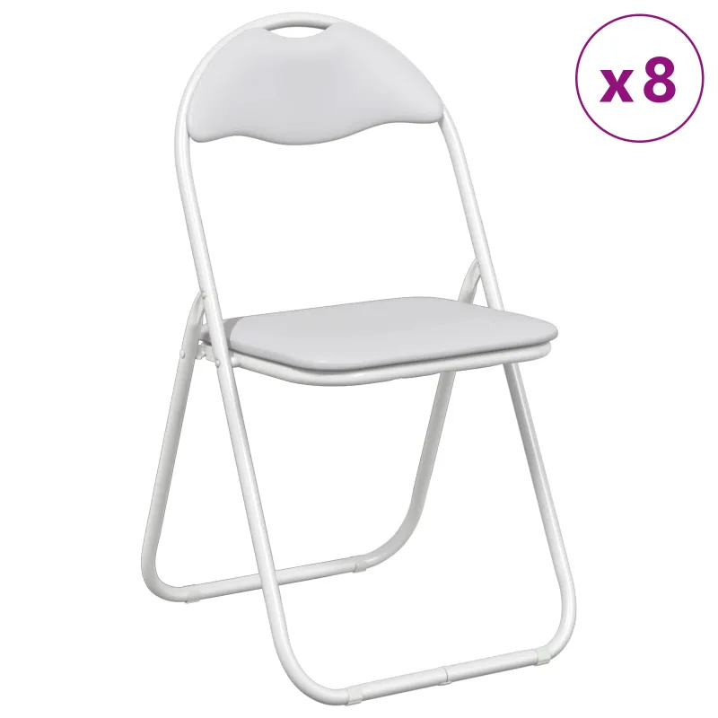 Sulankstoma kėdė 8 pcs Baltas 48 x 43,5 x 81 cm Dirbtinė oda