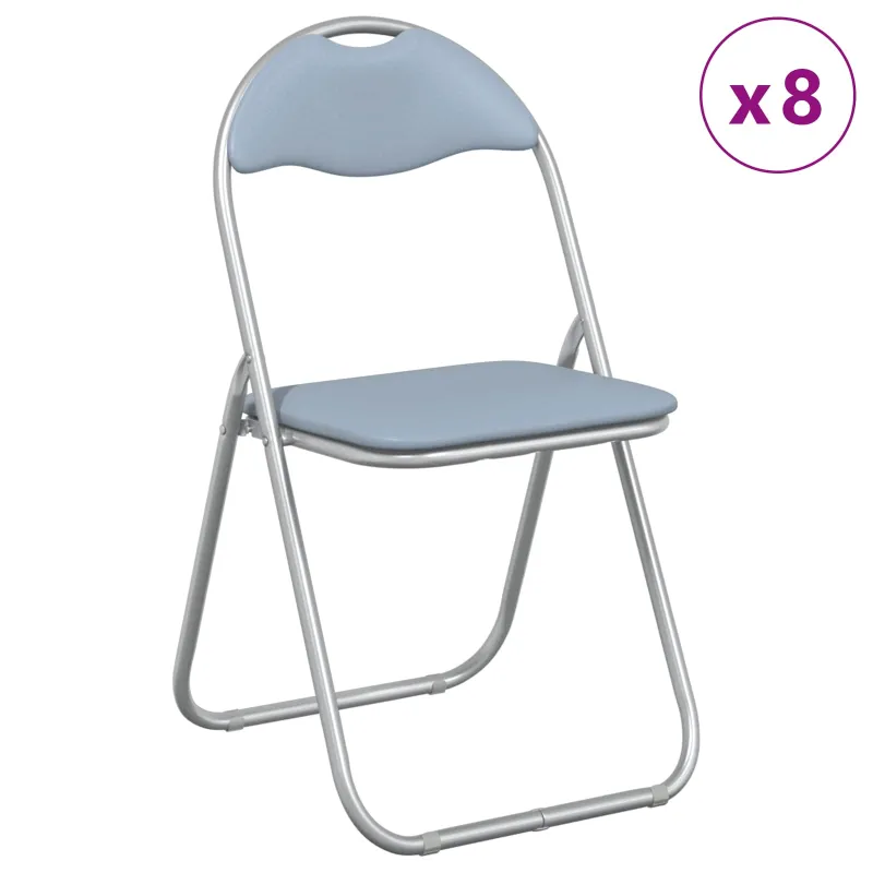 Sulankstoma kėdė 8 pcs Pilka 48 x 43,5 x 81 cm Dirbtinė oda