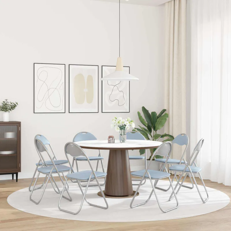 Sulankstoma kėdė 8 pcs Pilka 48 x 43,5 x 81 cm Dirbtinė oda