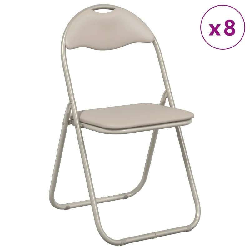 Sulankstoma kėdė 8 pcs Smėlio 48 x 43,5 x 81 cm Dirbtinė oda