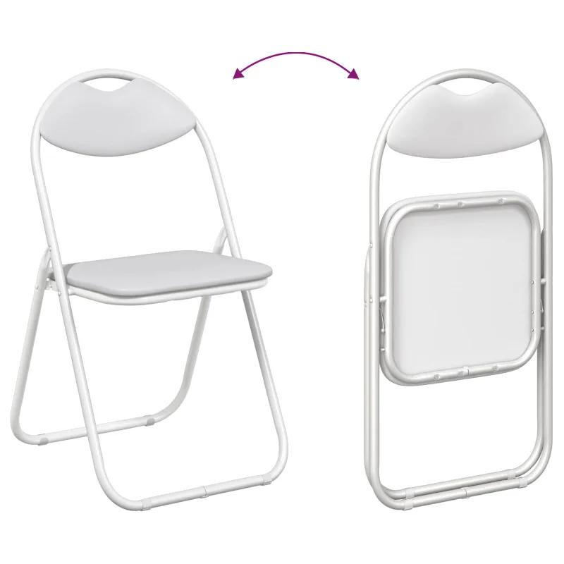 Sulankstoma kėdė 2 pcs Baltas 48 x 43,5 x 81 cm Dirbtinė oda
