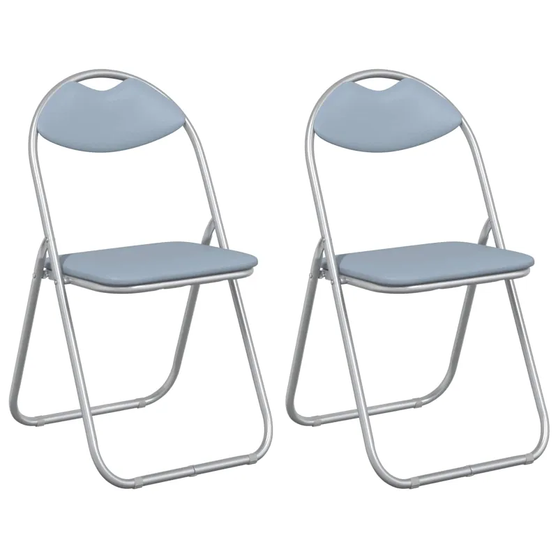 Sulankstoma kėdė 2 pcs Pilka 48 x 43,5 x 81 cm Dirbtinė oda