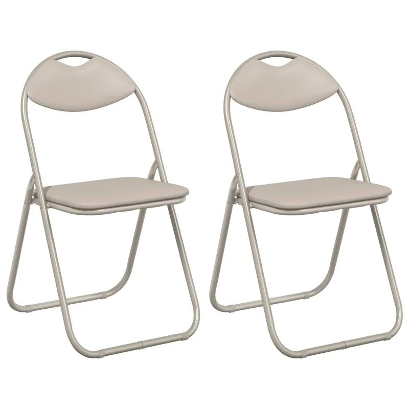 Sulankstoma kėdė 2 pcs Smėlio 48 x 43,5 x 81 cm Dirbtinė oda