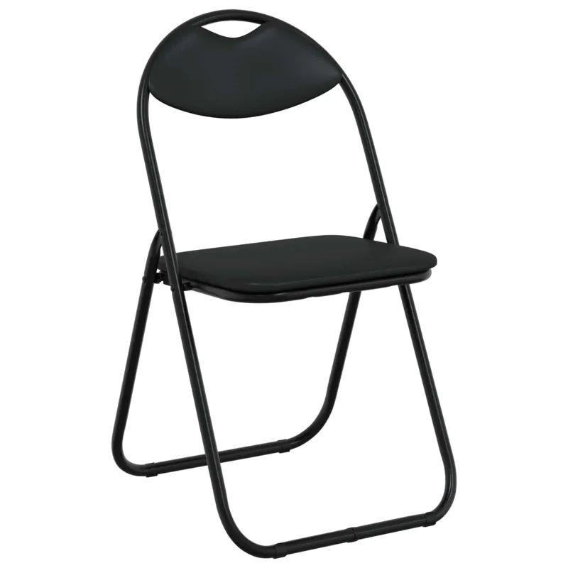 Sulankstoma kėdė 2 pcs Juodas 48 x 43,5 x 81 cm Dirbtinė oda