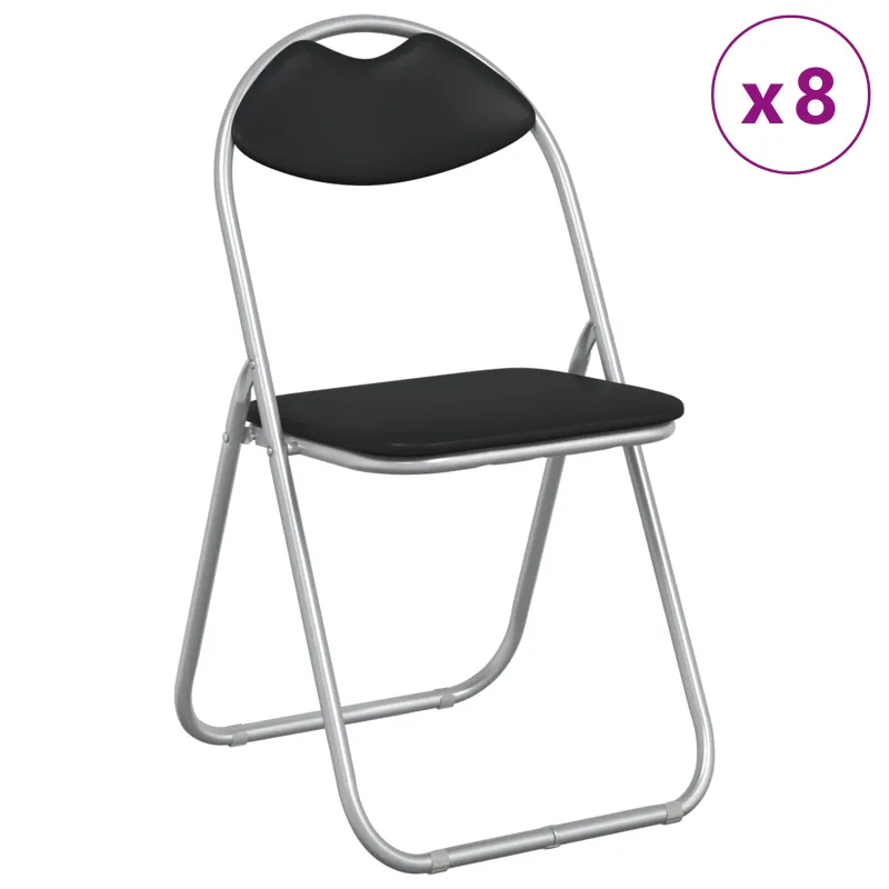 Sulankstoma kėdė 8 pcs Juoda ir pilka 48 x 43,5 x 81 cm