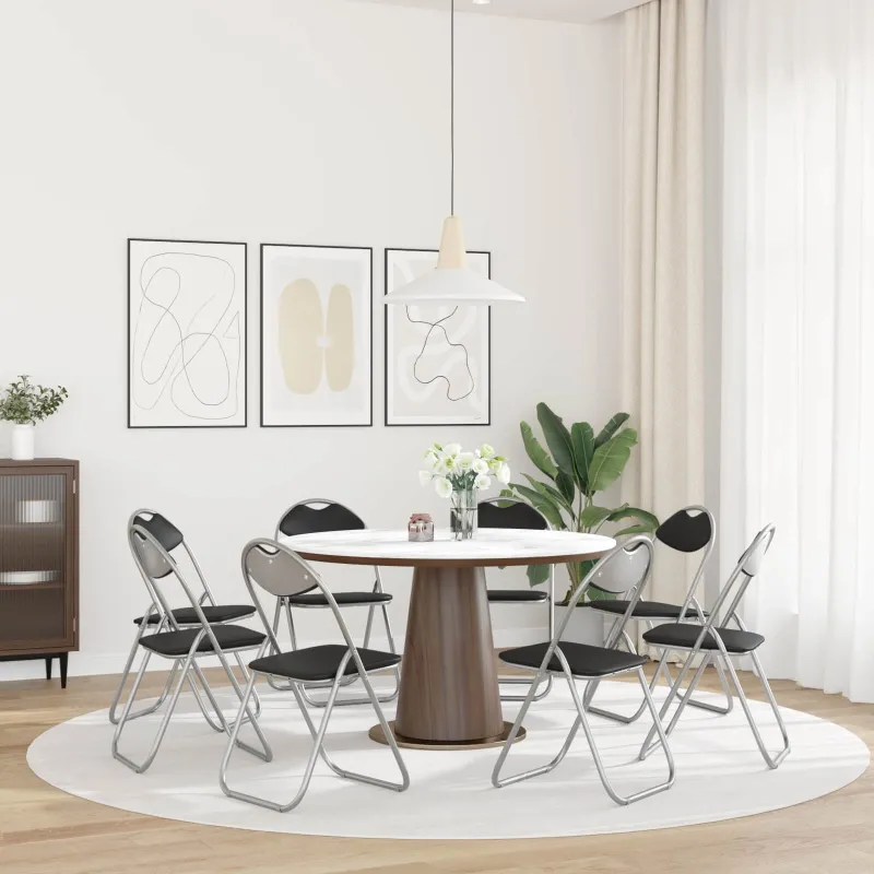 Sulankstoma kėdė 8 pcs Juoda ir pilka 48 x 43,5 x 81 cm