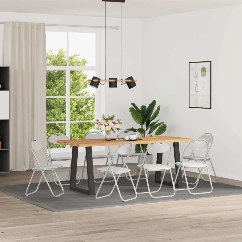 Sulankstoma kėdė 8 pcs Balta ir pilka 48 x 43,5 x 81 cm