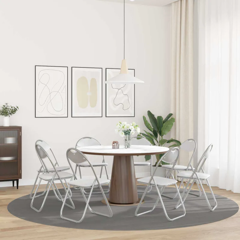Sulankstoma kėdė 8 pcs Balta ir pilka 48 x 43,5 x 81 cm