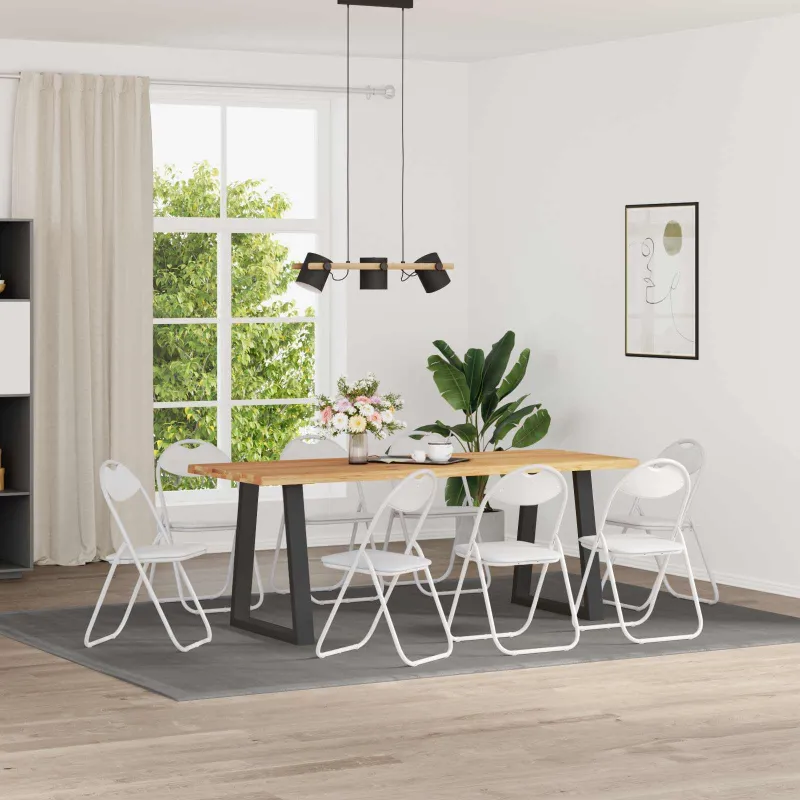 Sulankstoma kėdė 8 pcs Baltas 48 x 43,5 x 81 cm Dirbtinė oda