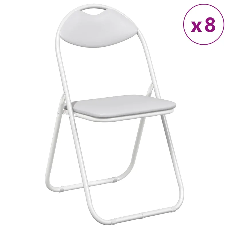 Sulankstoma kėdė 8 pcs Baltas 48 x 43,5 x 81 cm Dirbtinė oda